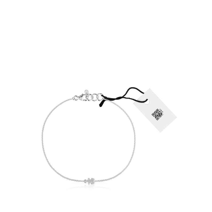 bracciale a catena con orso in oro bianco e diamanti tous grain