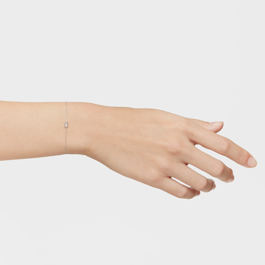 bracciale a catena con orso in oro bianco e diamanti tous grain