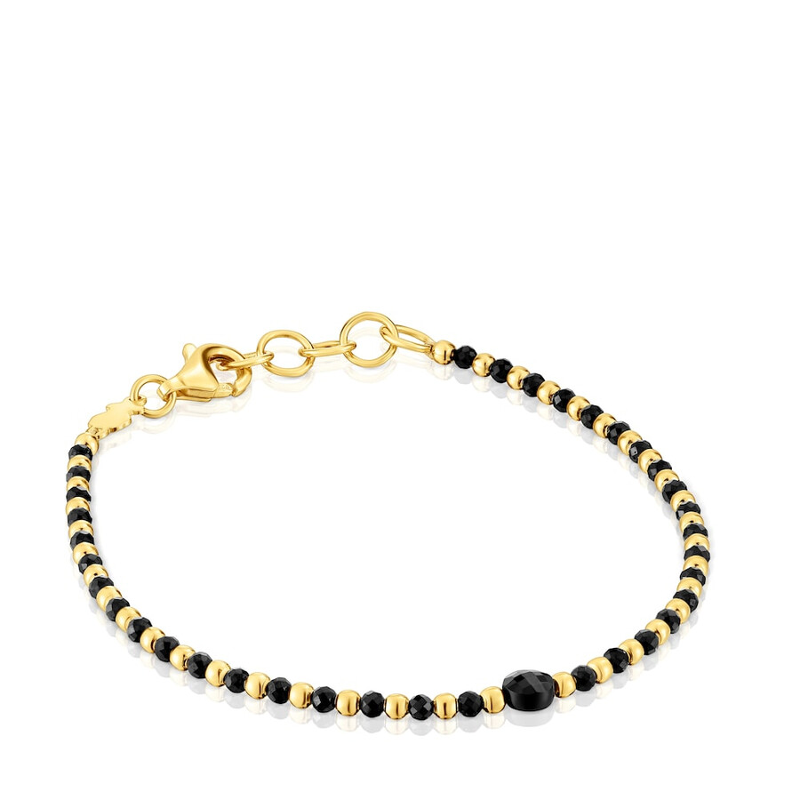 bracciale a sfere con placcatura in oro 18 kt su argento e spinello colori base