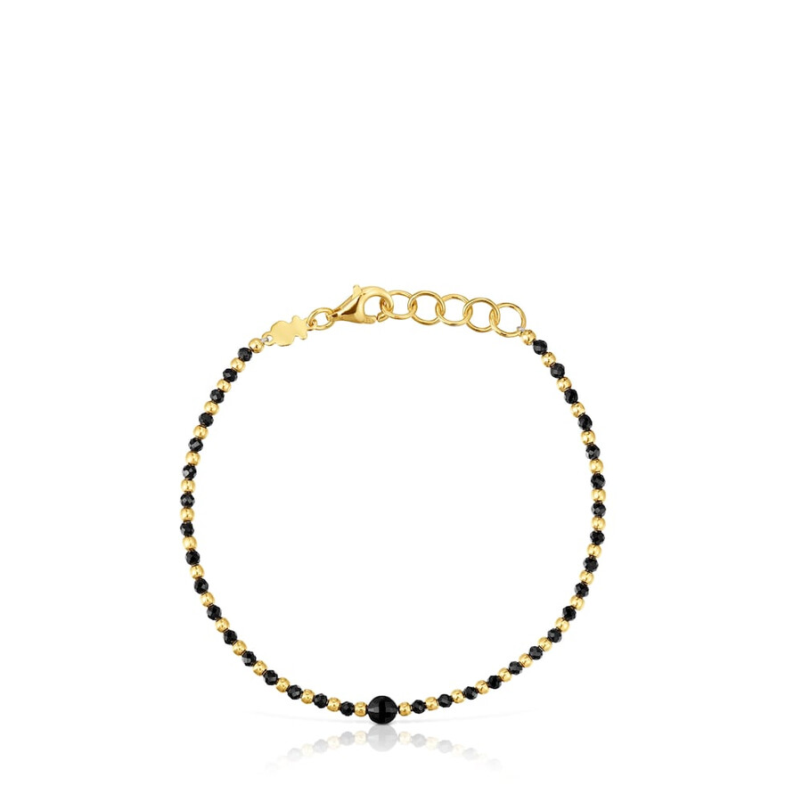 bracciale a sfere con placcatura in oro 18 kt su argento e spinello colori base