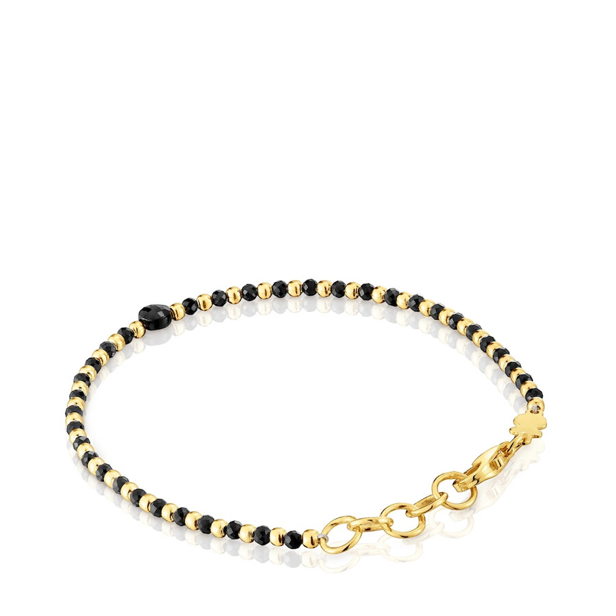 bracciale a sfere con placcatura in oro 18 kt su argento e spinello colori base