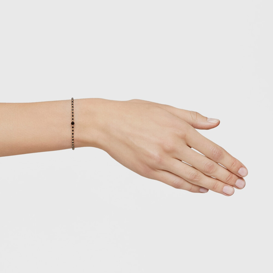 bracciale a sfere con placcatura in oro 18 kt su argento e spinello colori base