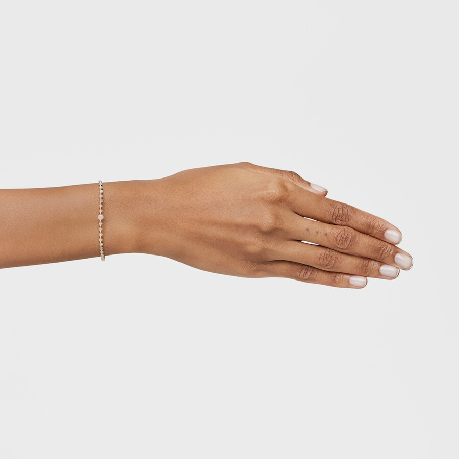 bracciale a sfere con placcatura in oro 18kt su argento berillio e morganite colori base