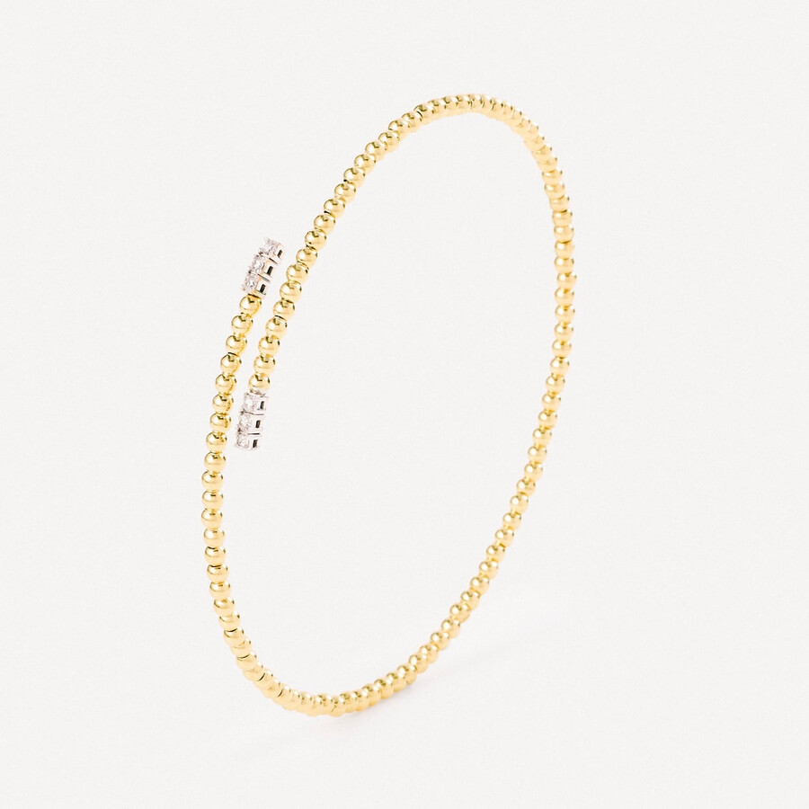 bracciale aperto in oro con diamanti tous atelier