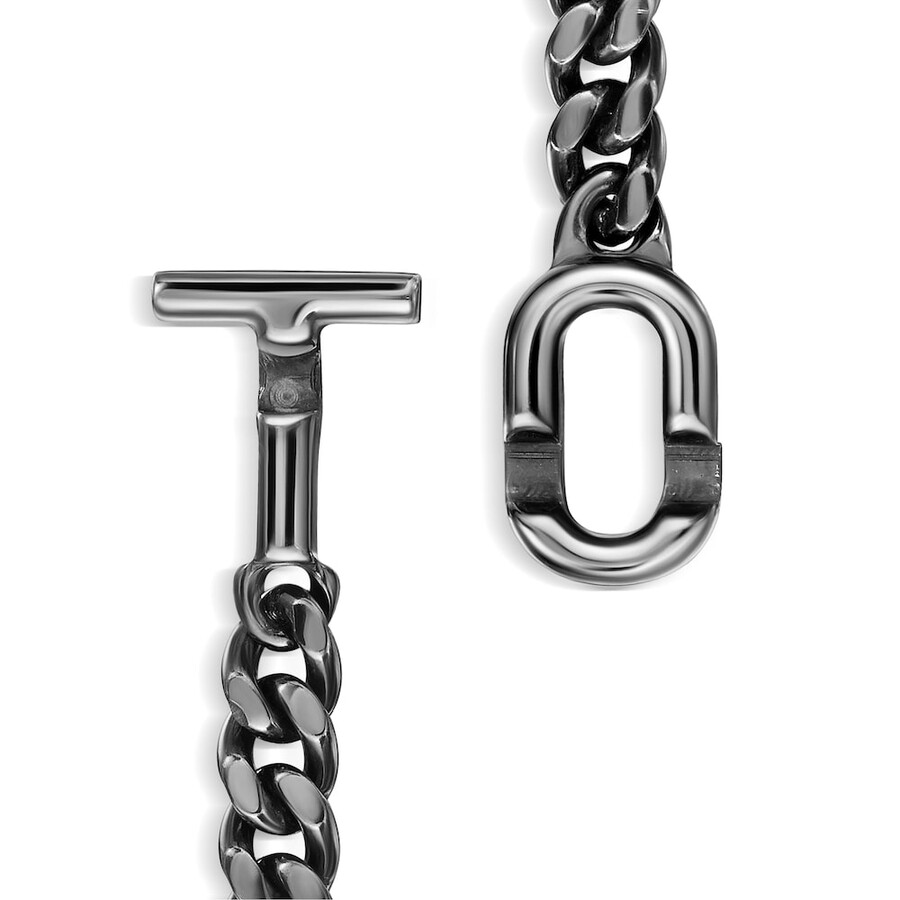 bracciale tous manifesto con catena a maglie in argento scuro da 19 cm