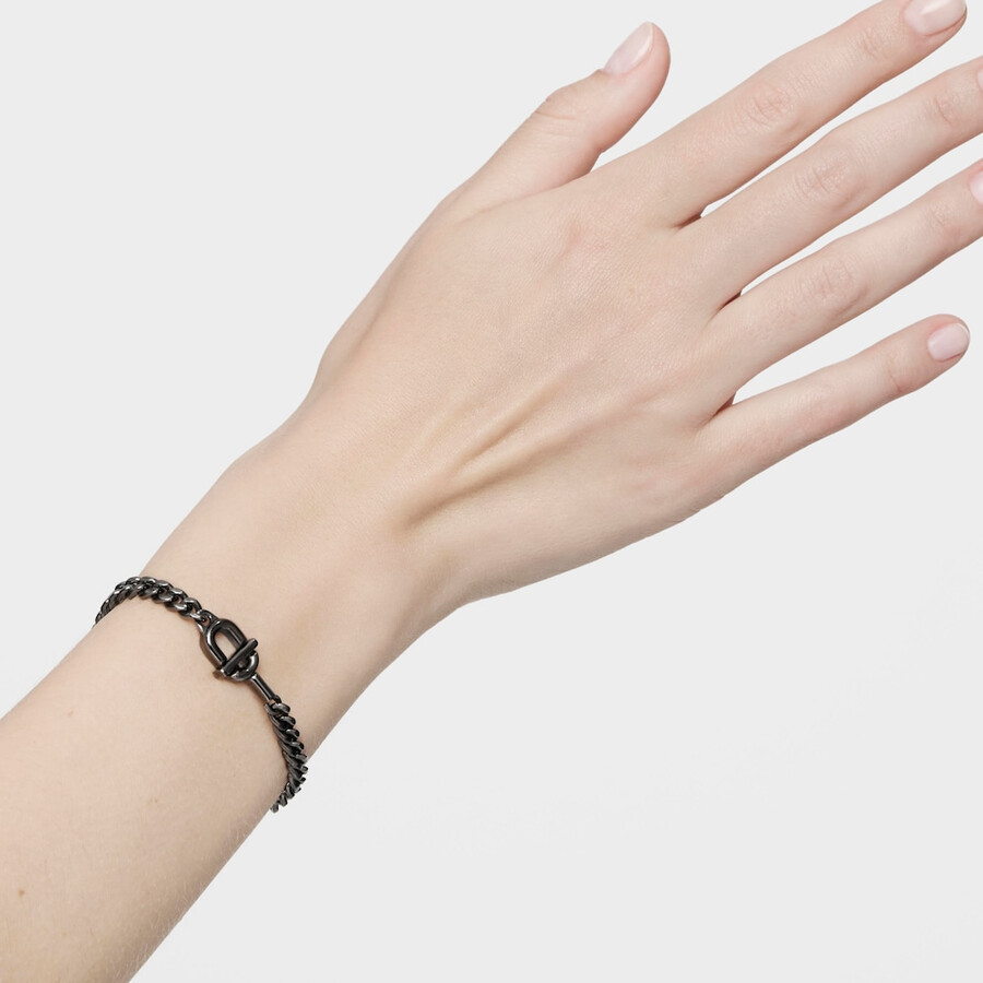 bracciale tous manifesto con catena a maglie in argento scuro da 19 cm