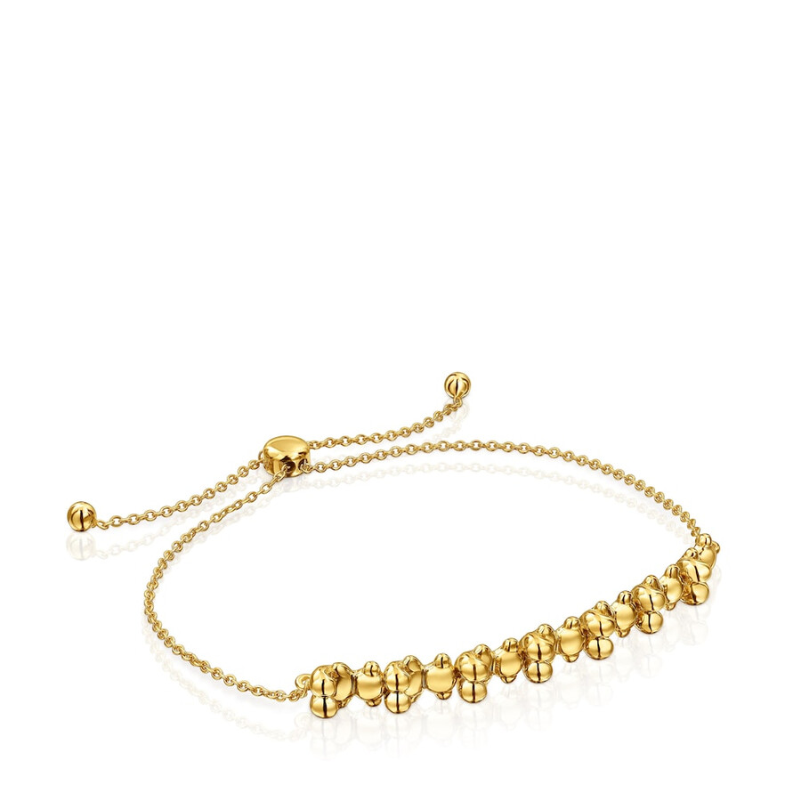 bracciale a catena bold bear con placcatura in oro 18kt su argento e ciondolo