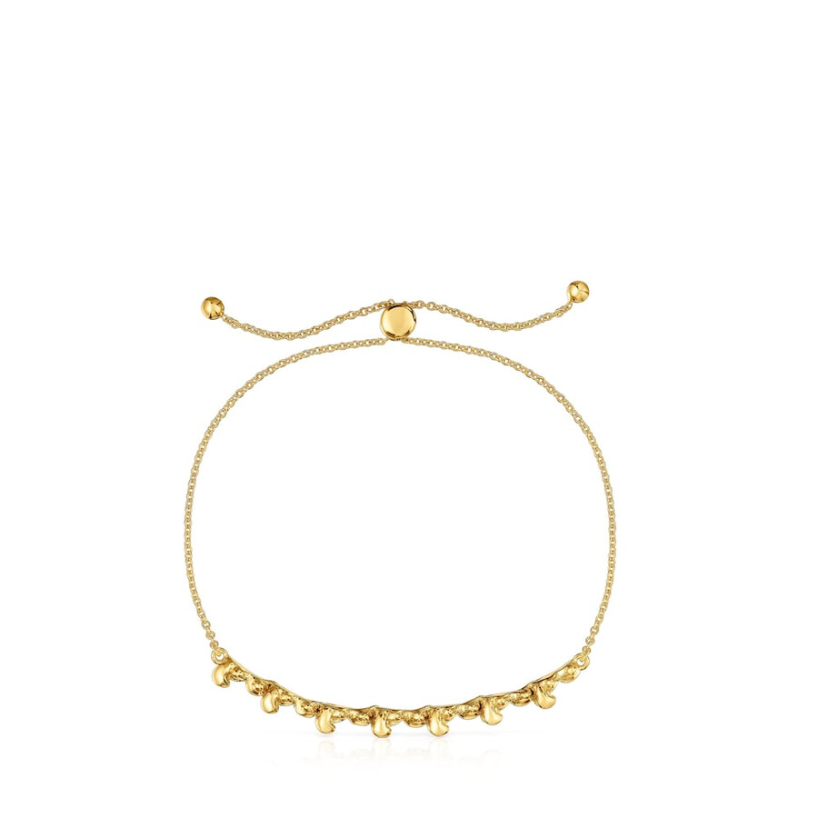 bracciale a catena bold bear con placcatura in oro 18kt su argento e ciondolo