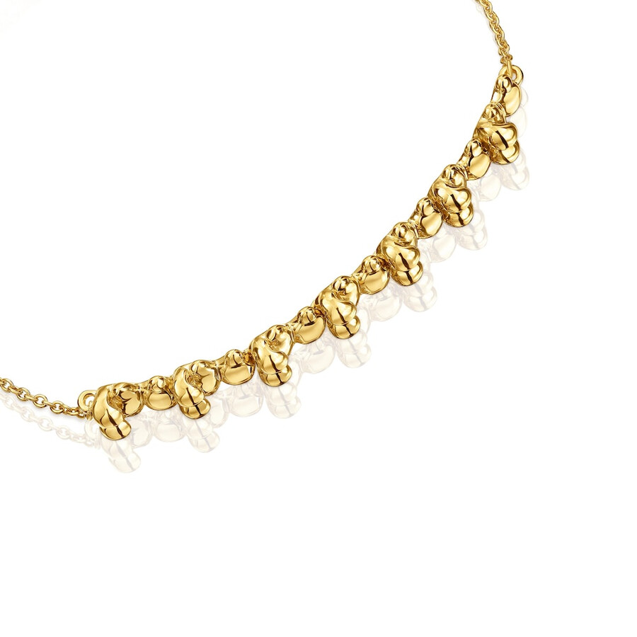 bracciale a catena bold bear con placcatura in oro 18kt su argento e ciondolo