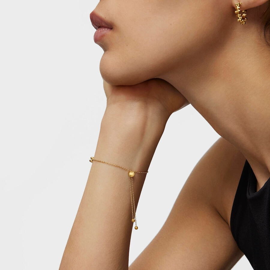 bracciale a catena bold bear con placcatura in oro 18kt su argento e ciondolo