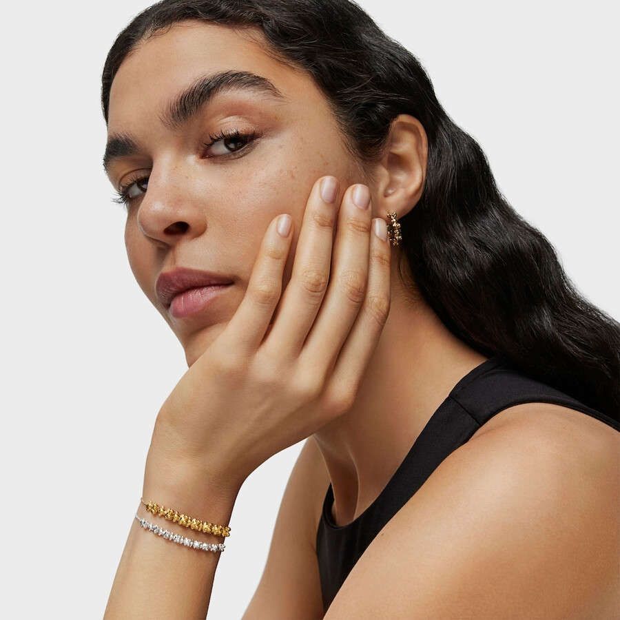 bracciale a catena bold bear con placcatura in oro 18kt su argento e ciondolo