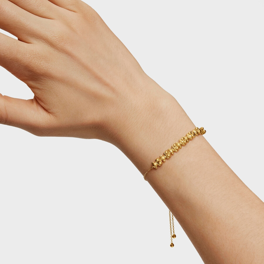 bracciale a catena bold bear con placcatura in oro 18kt su argento e ciondolo