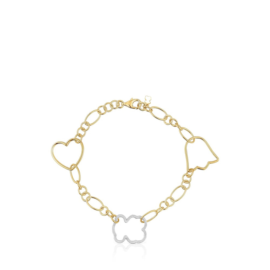 nuovo bracciale silueta a catena bicolore con motivi