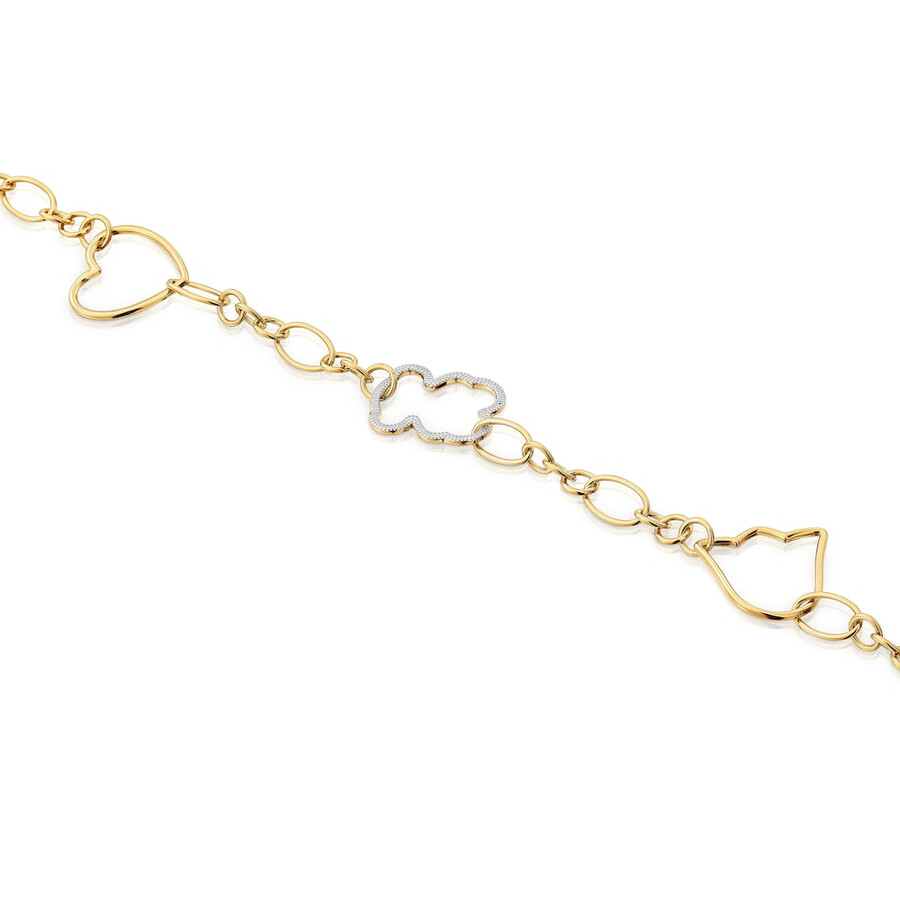 nuovo bracciale silueta a catena bicolore con motivi