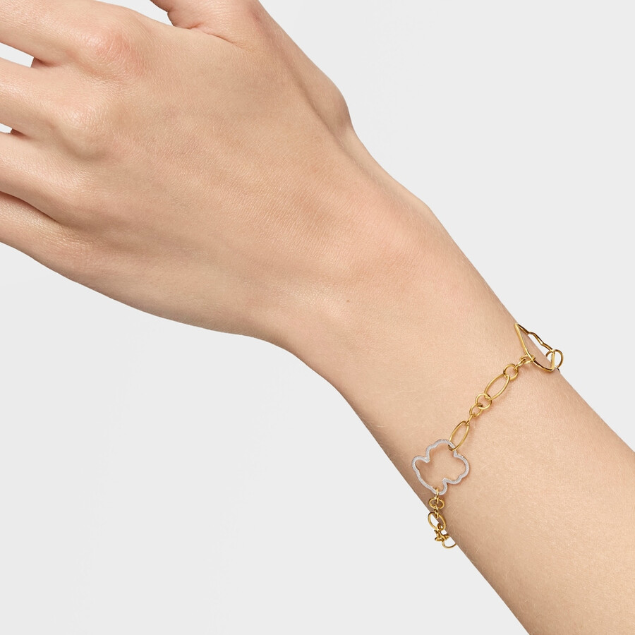nuovo bracciale silueta a catena bicolore con motivi