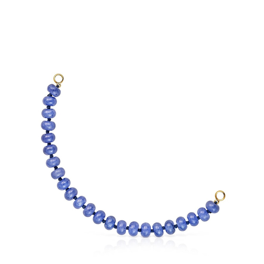 bracciale hold oval con placcatura in oro 18kt su argento e quarzite blu