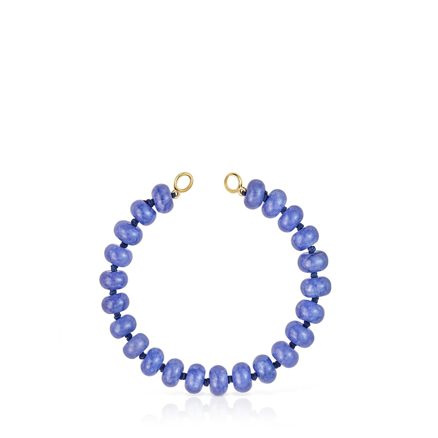bracciale hold oval con placcatura in oro 18kt su argento e quarzite blu