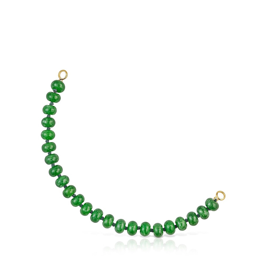 bracciale hold oval con placcatura in oro 18kt su argento e quarzite verde