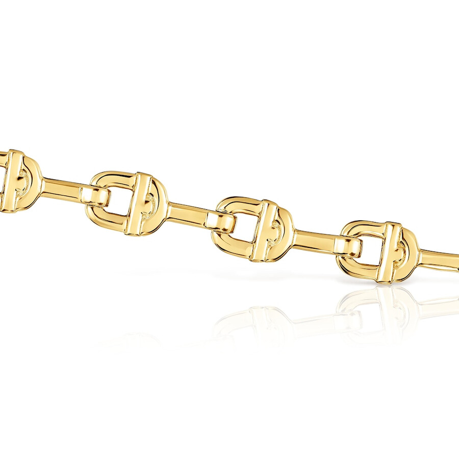 bracciale tous manifesto placcato in oro 18kt su catena con logo in argento