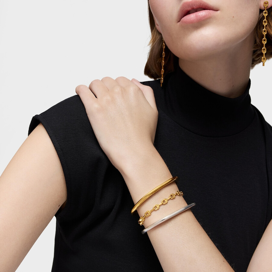 bracciale tous manifesto placcato in oro 18kt su catena con logo in argento