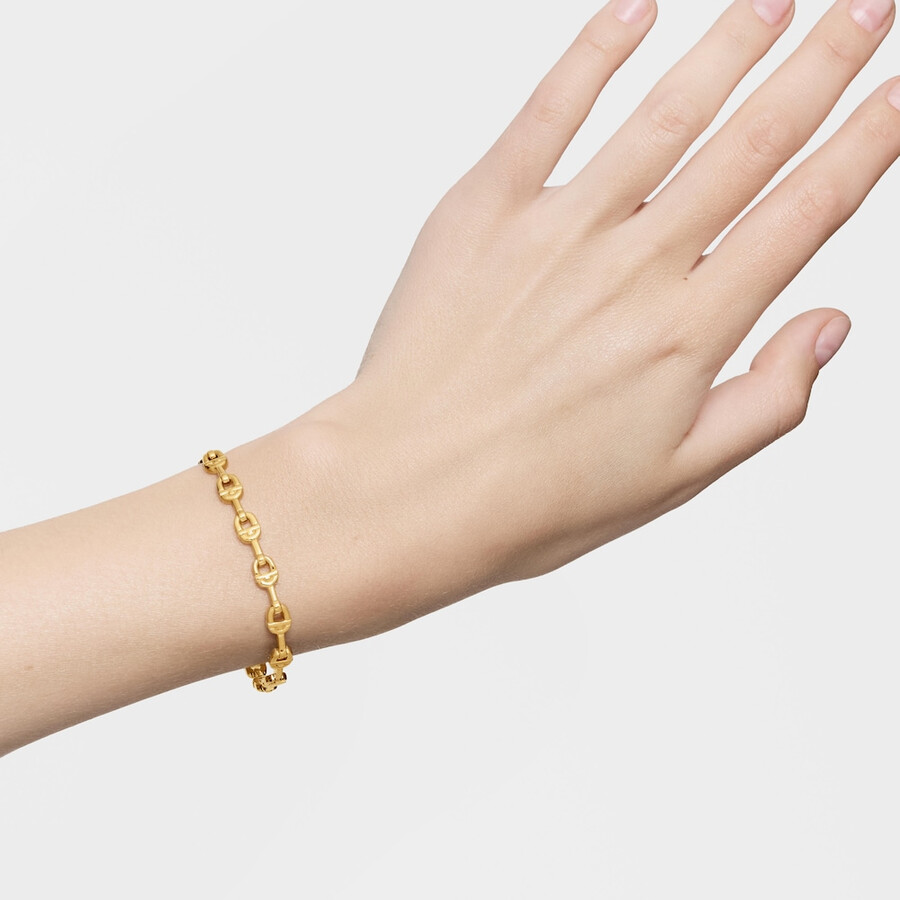 bracciale tous manifesto placcato in oro 18kt su catena con logo in argento
