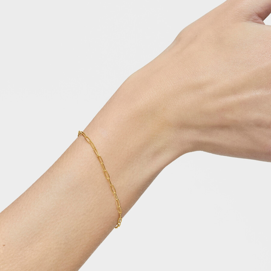 bracciale a catena ovale con placcatura in oro 18kt su argento