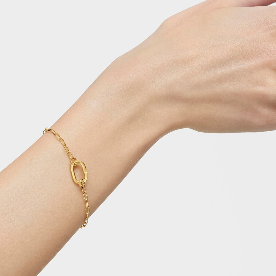 bracciale a catena ovale con placcatura in oro 18kt su argento