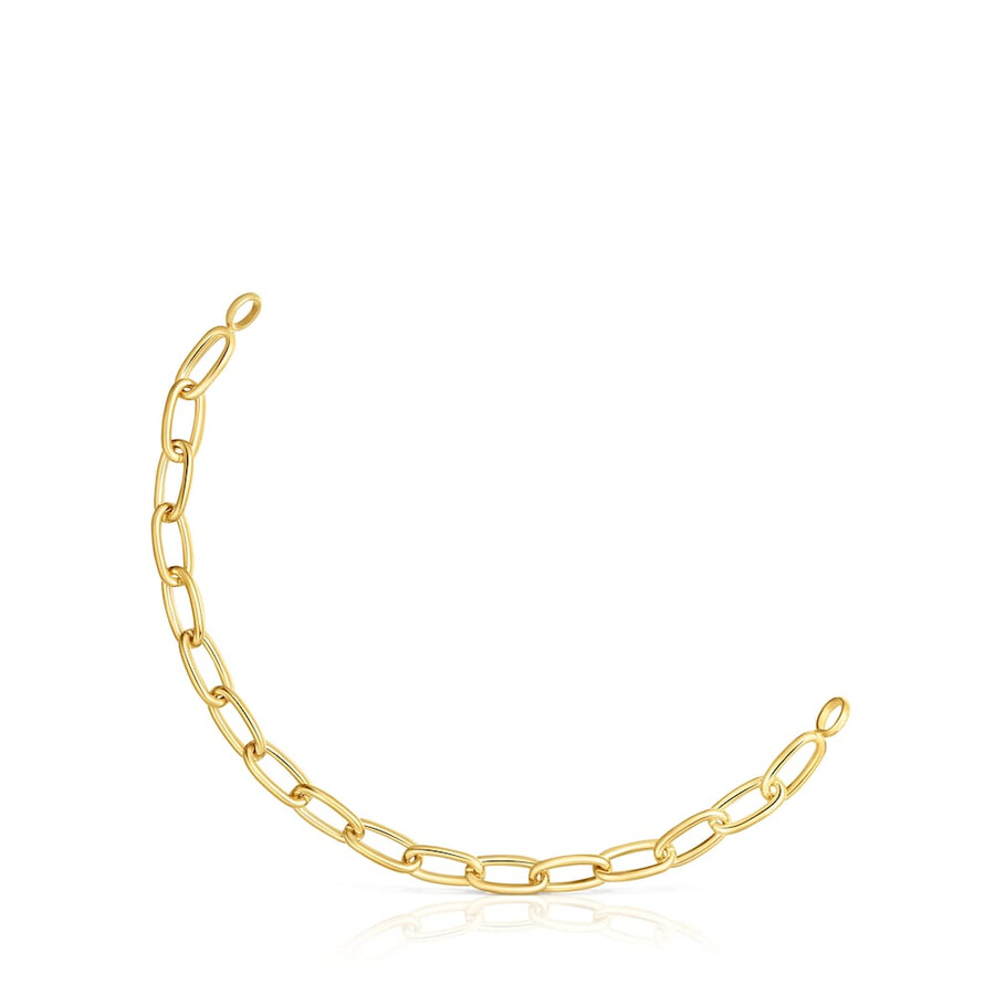 bracciale a catena ovale xl con placcatura in oro 18kt su argento
