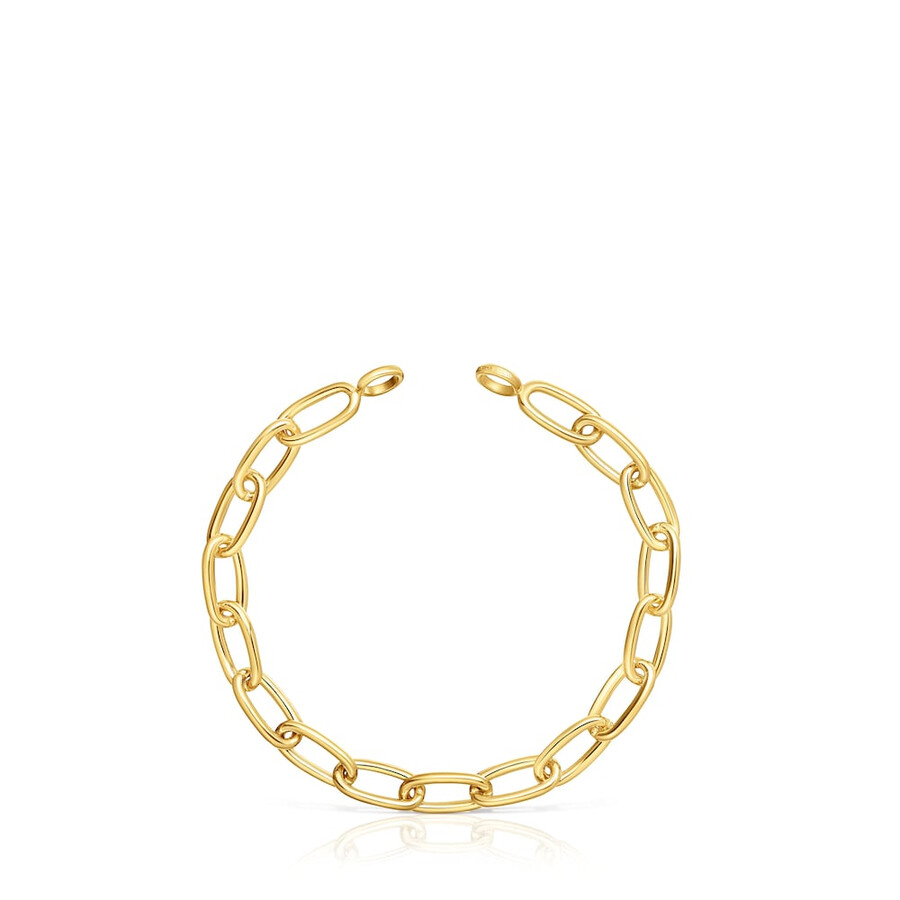 bracciale a catena ovale xl con placcatura in oro 18kt su argento