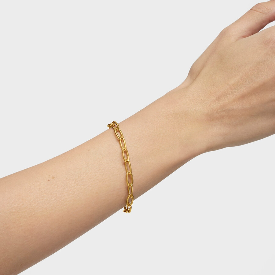 bracciale a catena ovale xl con placcatura in oro 18kt su argento
