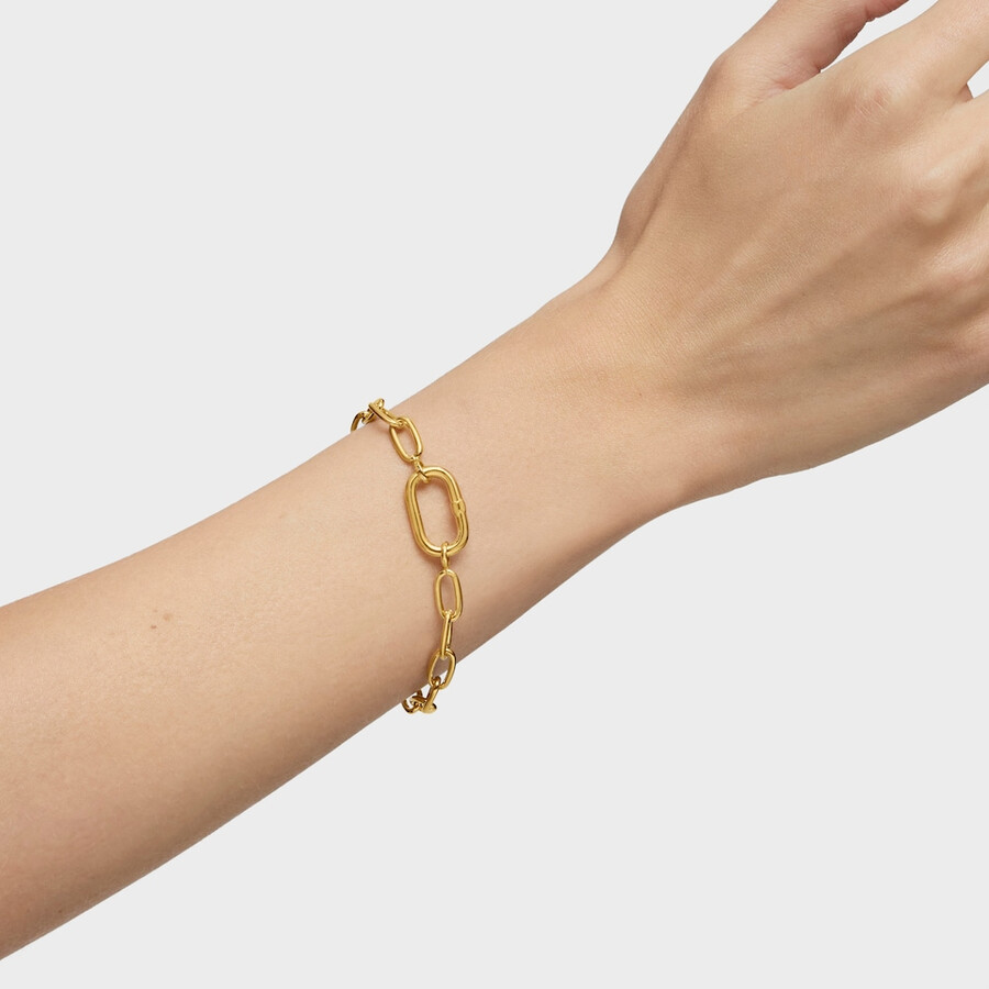 bracciale a catena ovale xl con placcatura in oro 18kt su argento