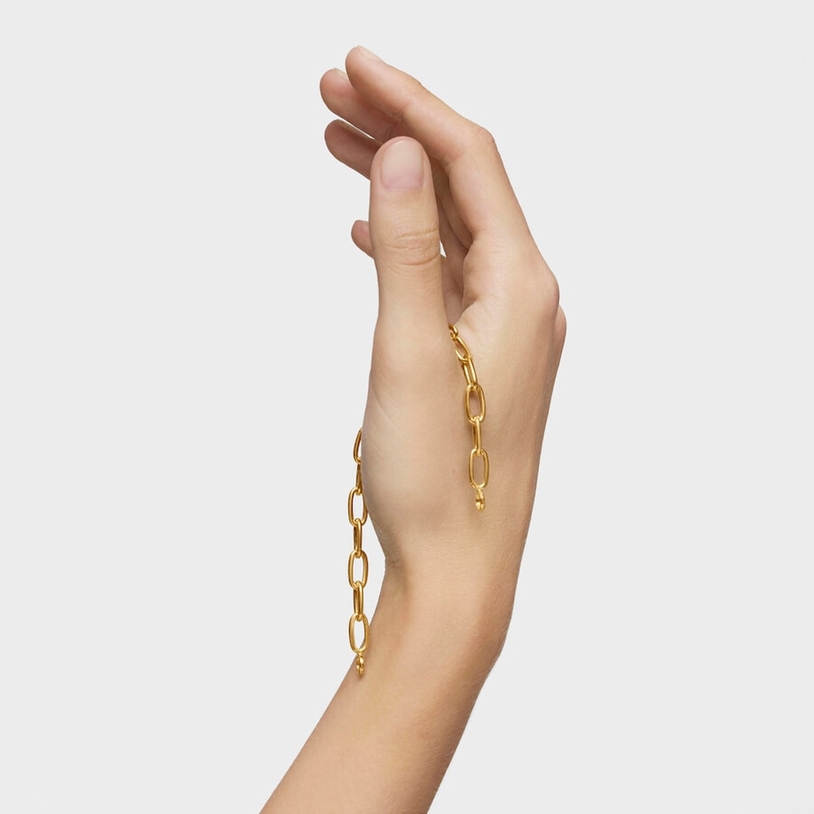 bracciale a catena ovale xl con placcatura in oro 18kt su argento