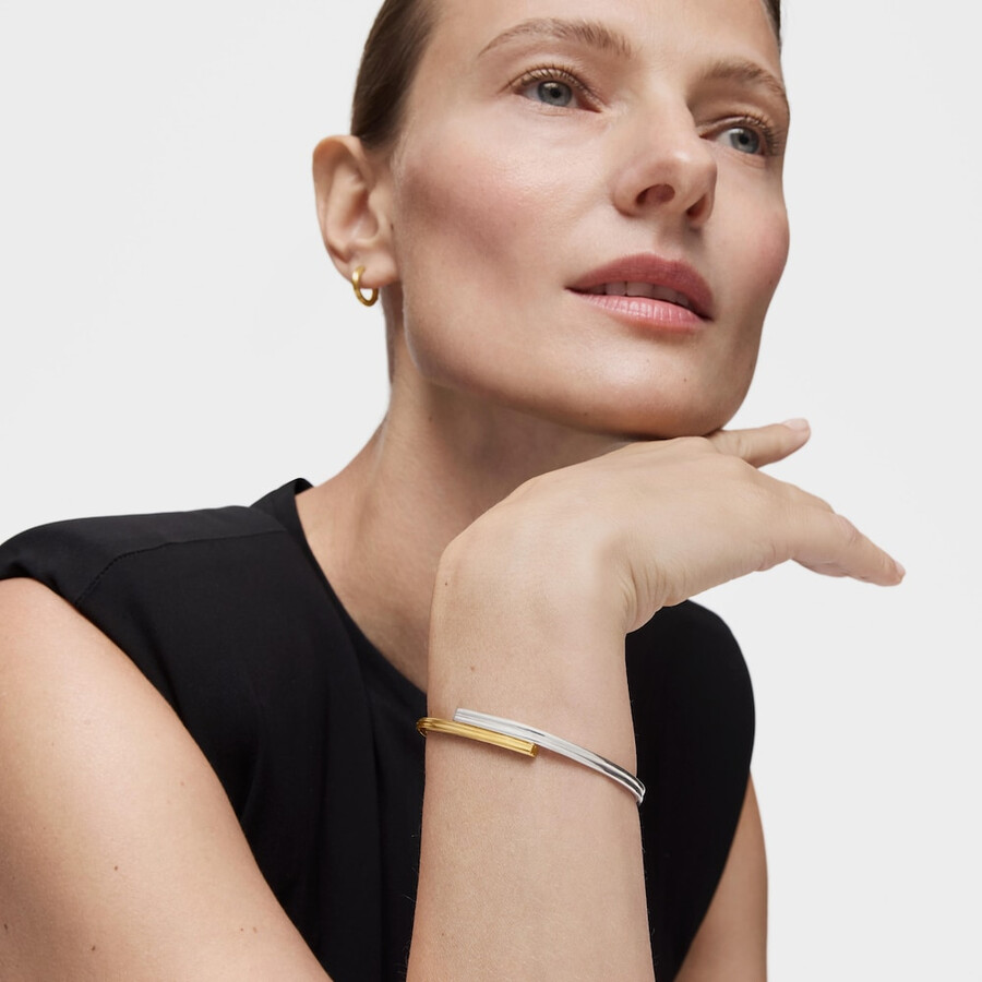 bracciale bicolore con motivi di orso e cuore tous 1950