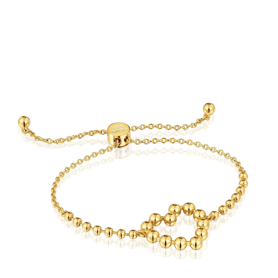 bracciale a catena con cuore in argento placcato oro 18 kt sugar party