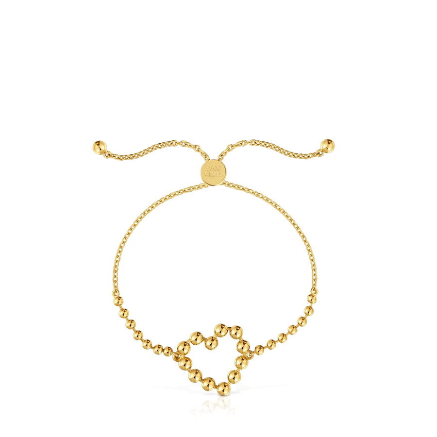 bracciale a catena con cuore in argento placcato oro 18 kt sugar party