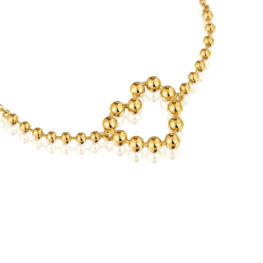 bracciale a catena con cuore in argento placcato oro 18 kt sugar party