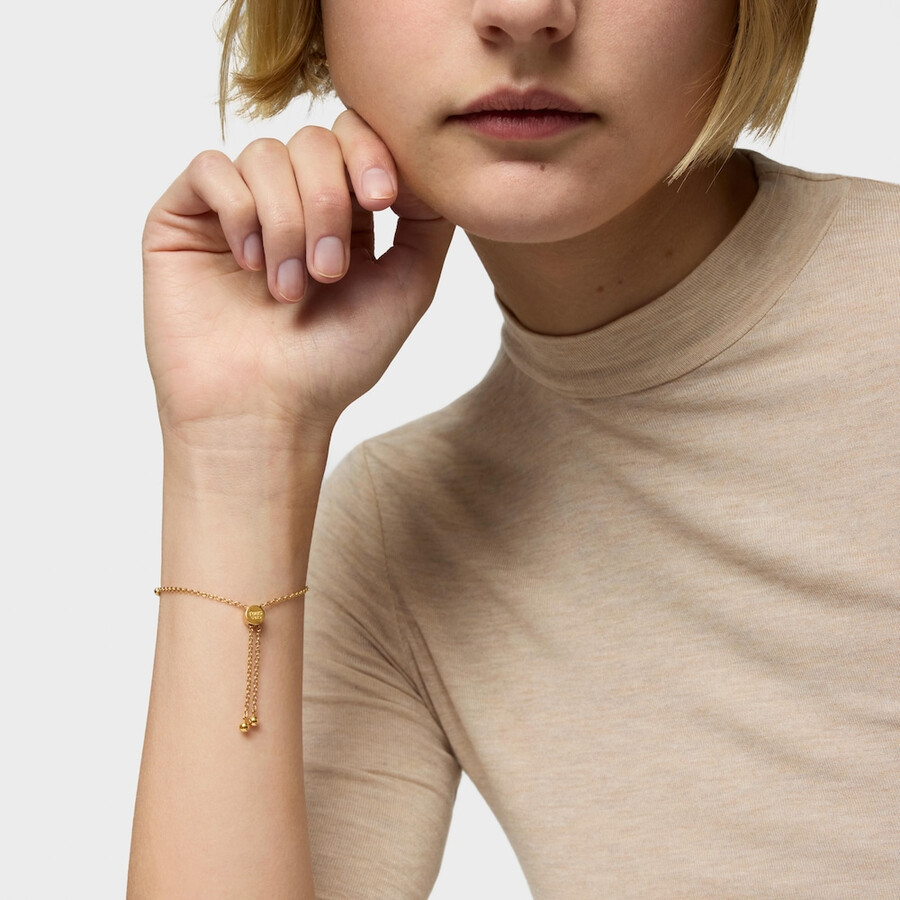 bracciale a catena con cuore in argento placcato oro 18 kt sugar party