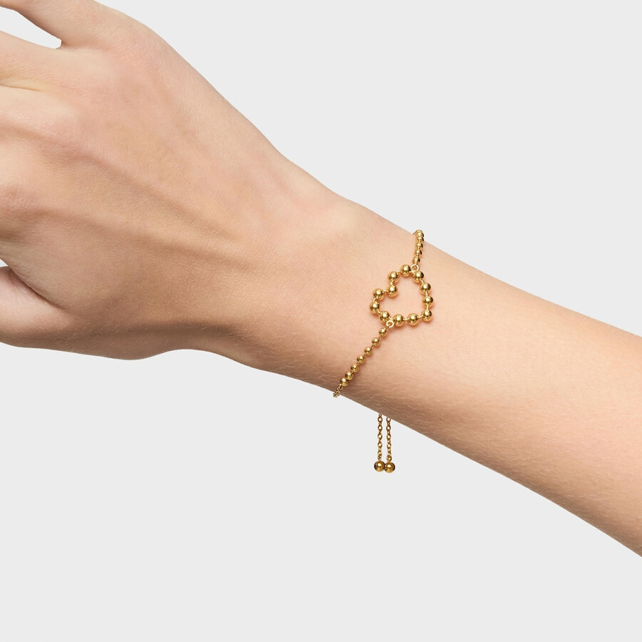 bracciale a catena con cuore in argento placcato oro 18 kt sugar party