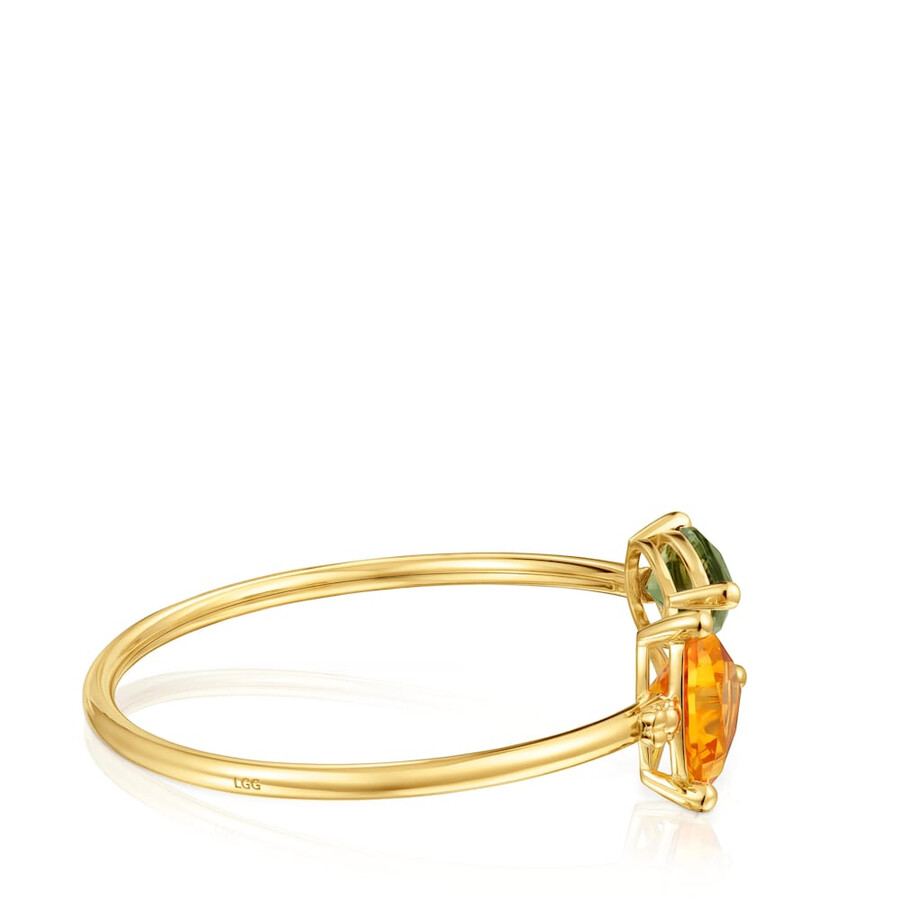bracciale in oro placcato 18 carati su argento e citrino e spinello verde coltivati in laboratorio tous color lgg
