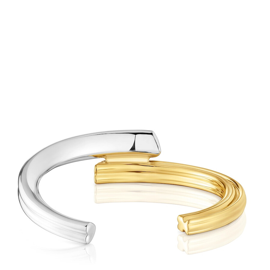 bracciale largo bicolore con motivi di orso e cuore tous 1950