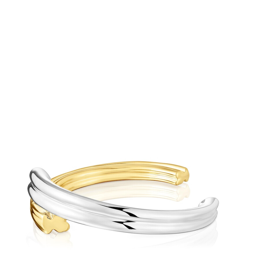 bracciale largo bicolore con motivi di orso e cuore tous 1950