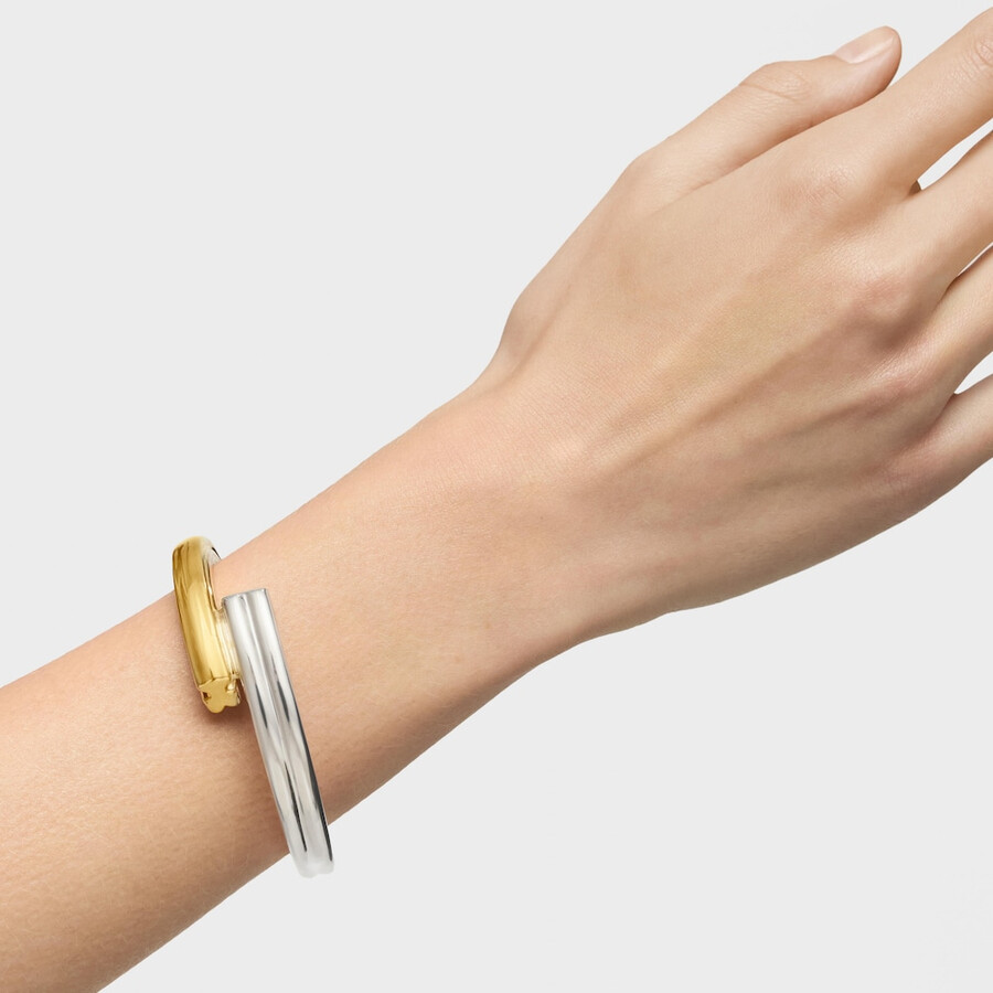 bracciale largo bicolore con motivi di orso e cuore tous 1950