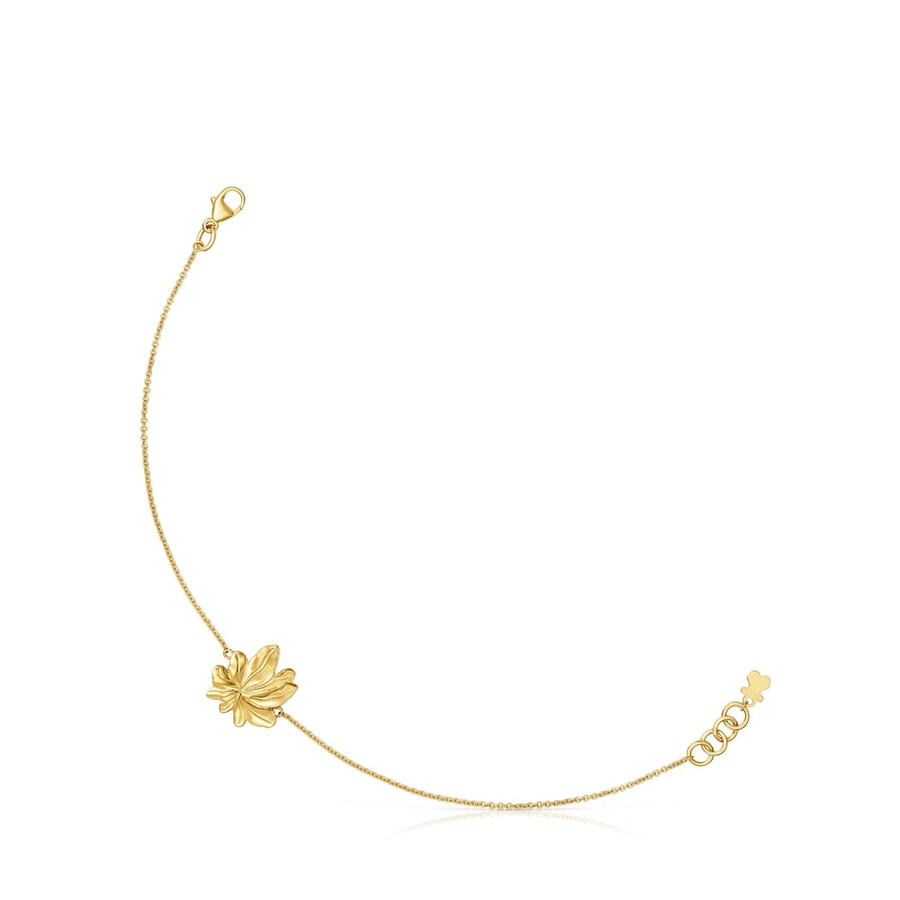 bracciale placcato oro 18kt su catena in argento con motivo yagrumo