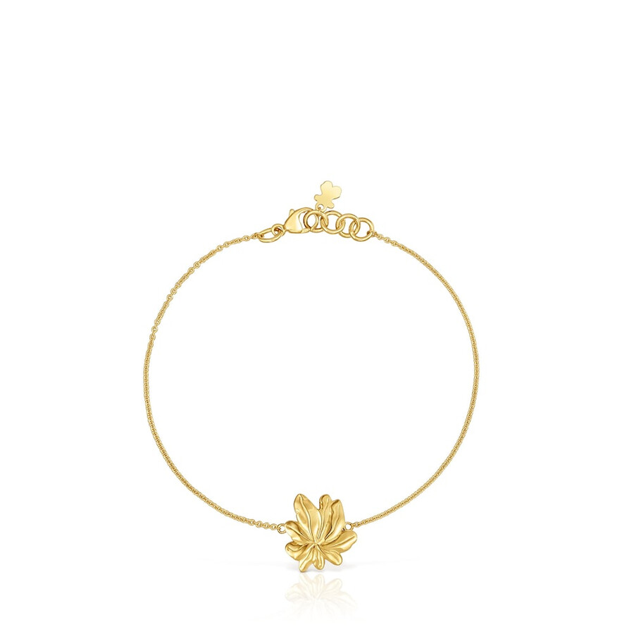 bracciale placcato oro 18kt su catena in argento con motivo yagrumo