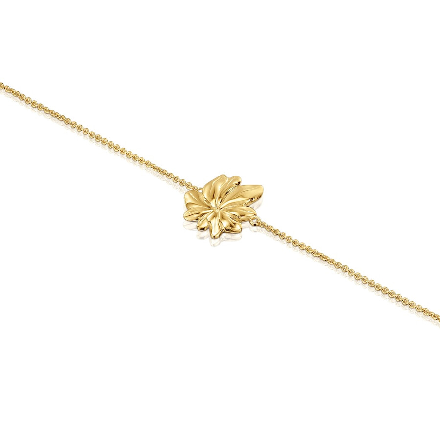 bracciale placcato oro 18kt su catena in argento con motivo yagrumo
