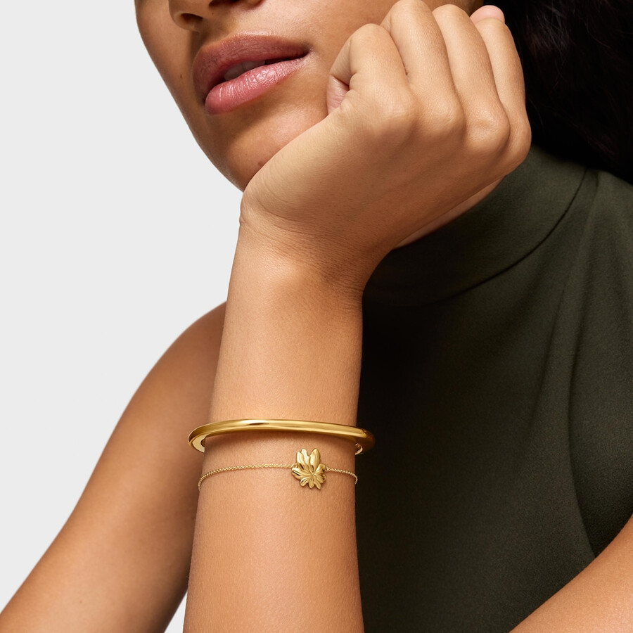 bracciale placcato oro 18kt su catena in argento con motivo yagrumo