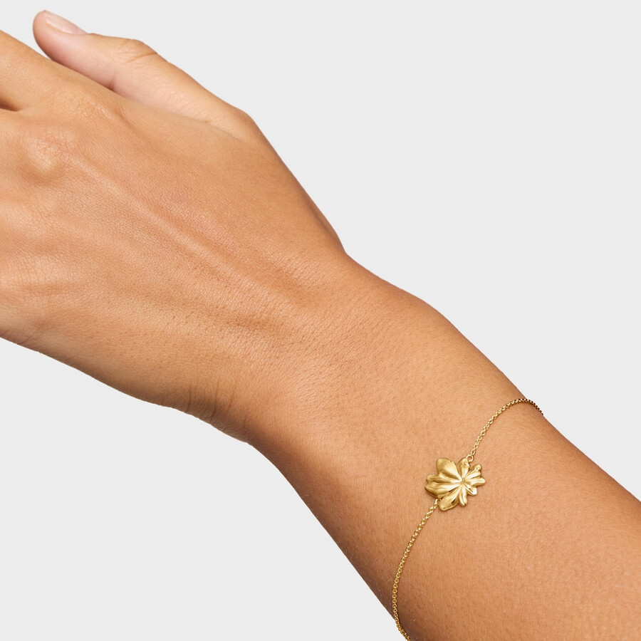 bracciale placcato oro 18kt su catena in argento con motivo yagrumo