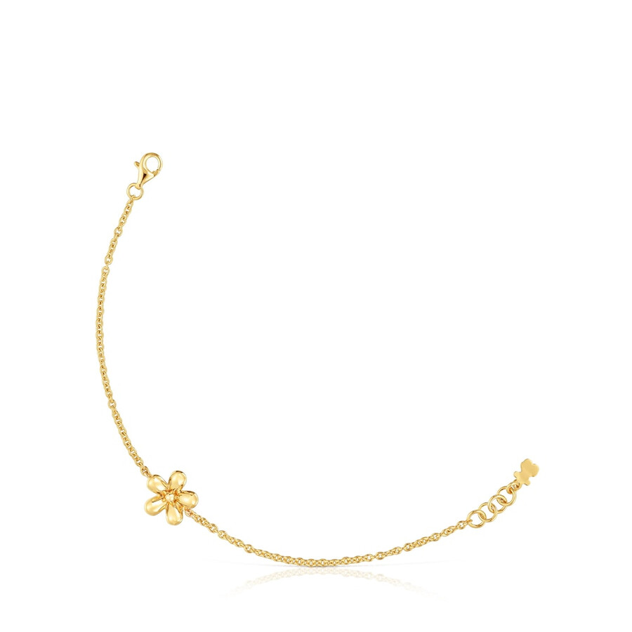 bracciale a catena con placcatura in oro 18kt su margherita in argento