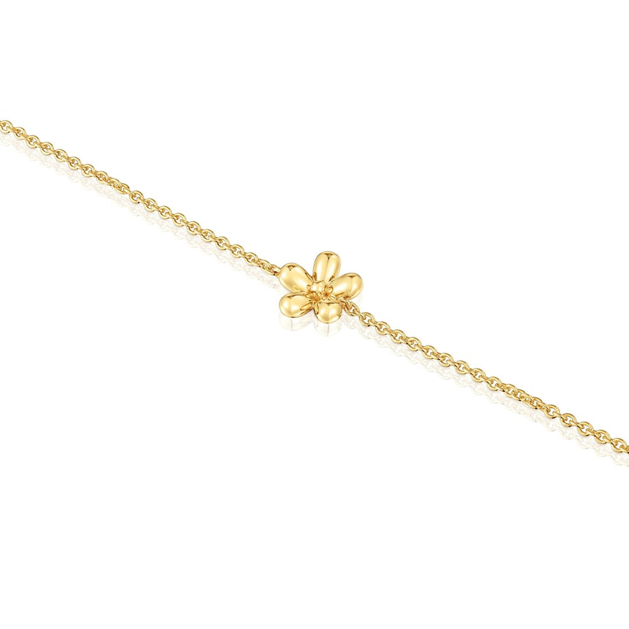 bracciale a catena con placcatura in oro 18kt su margherita in argento