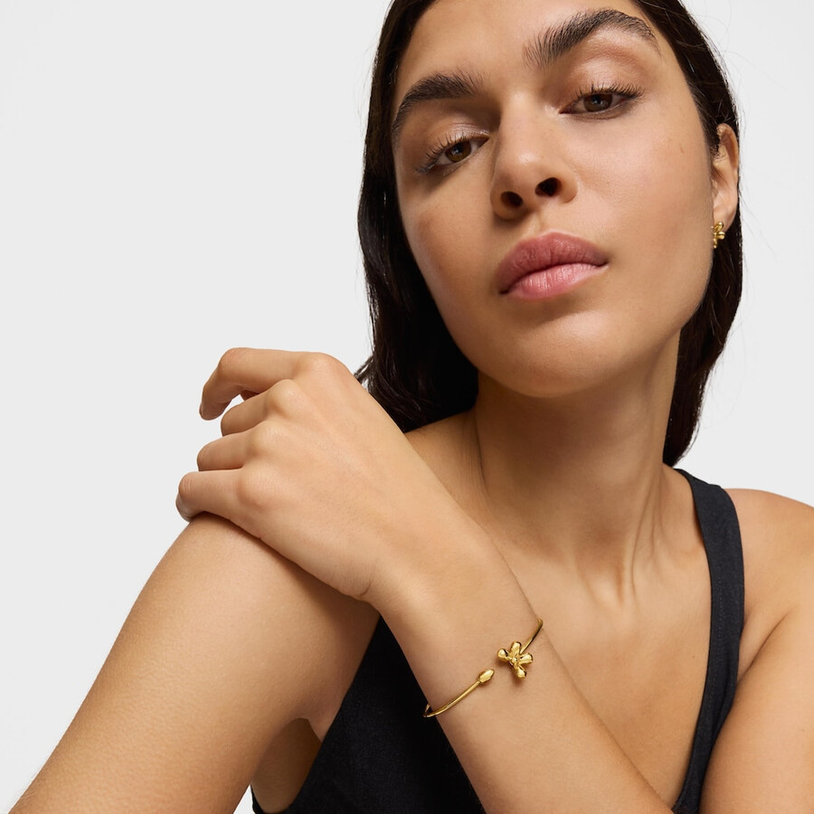 bracciale con placcatura in oro 18kt su margherita in argento